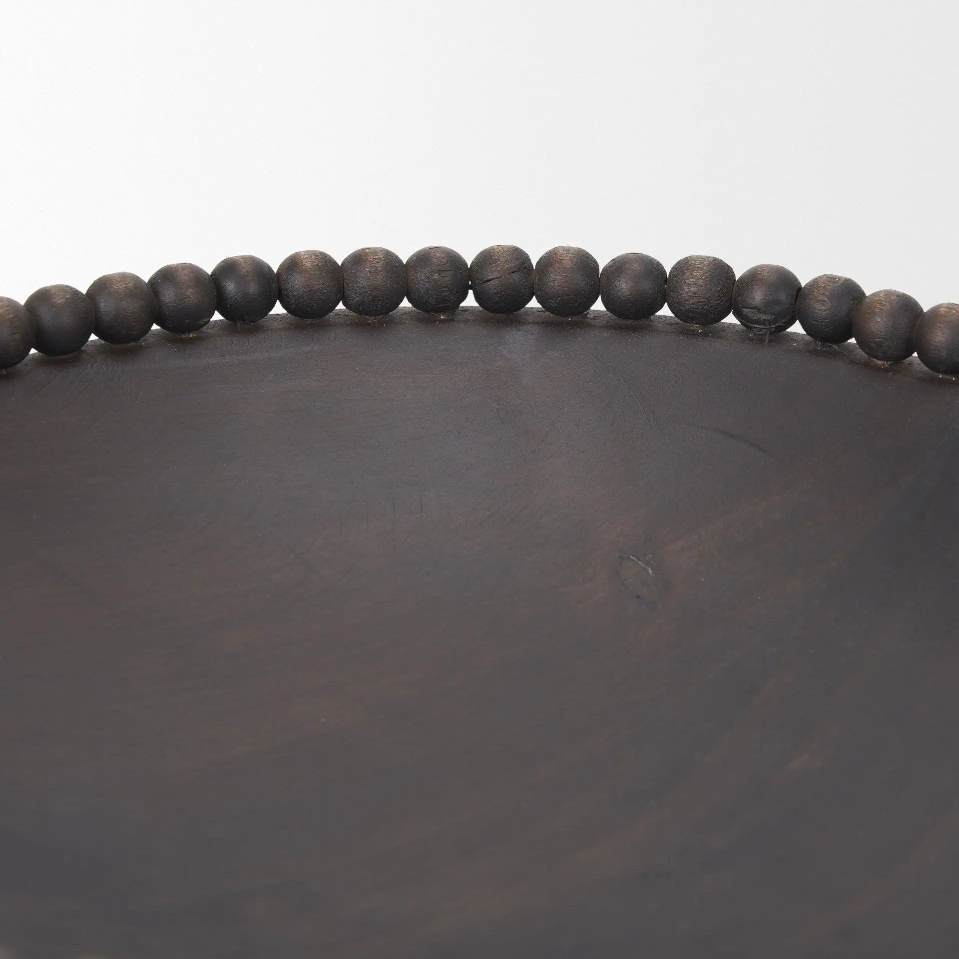 Wendell Wood Beaded Round Bowls - Set of 2 | Solid Wood Decorative Accents Mercana