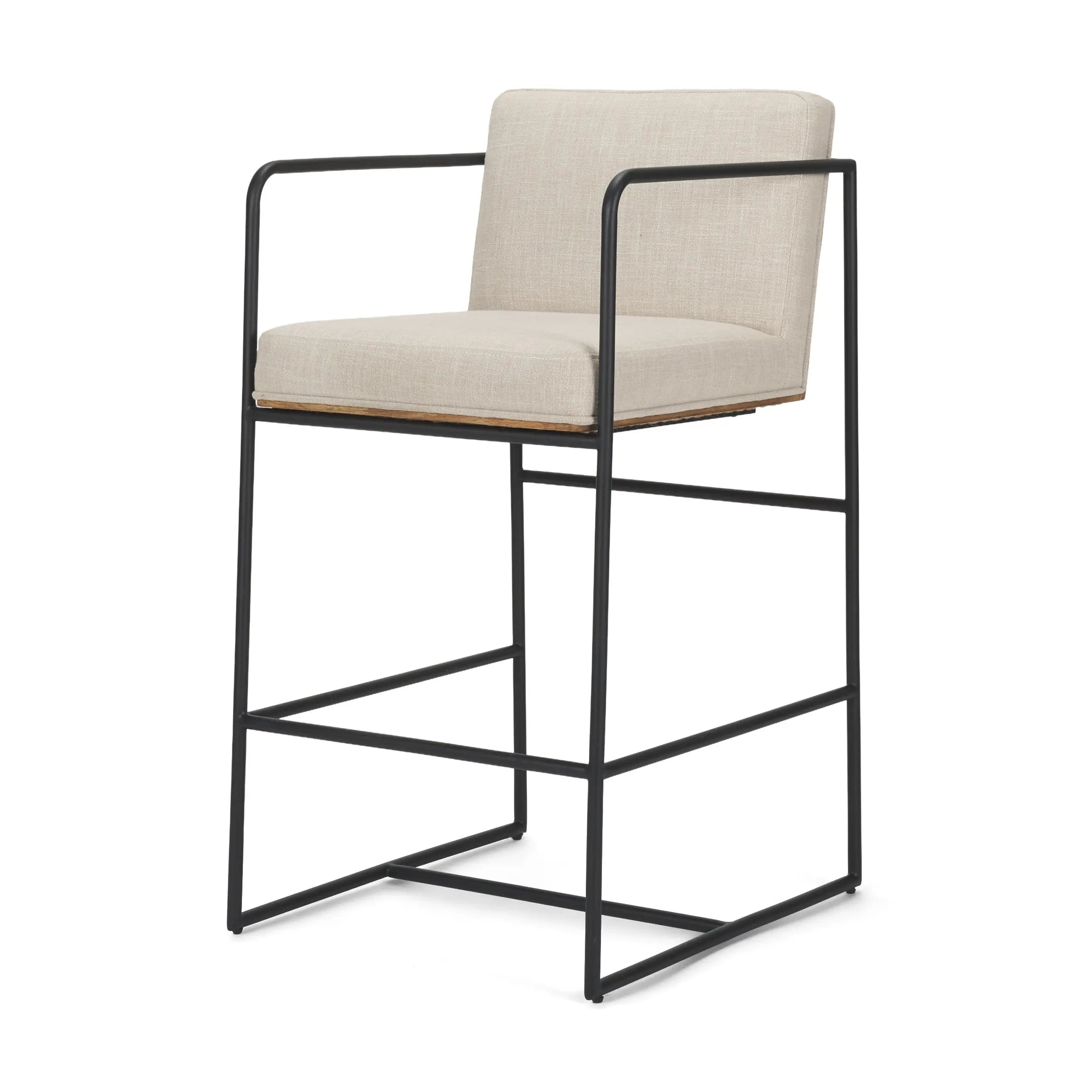 Stamford Counter Stool | Light Beige Upholstered Counter Stool - Villa Decor & Design