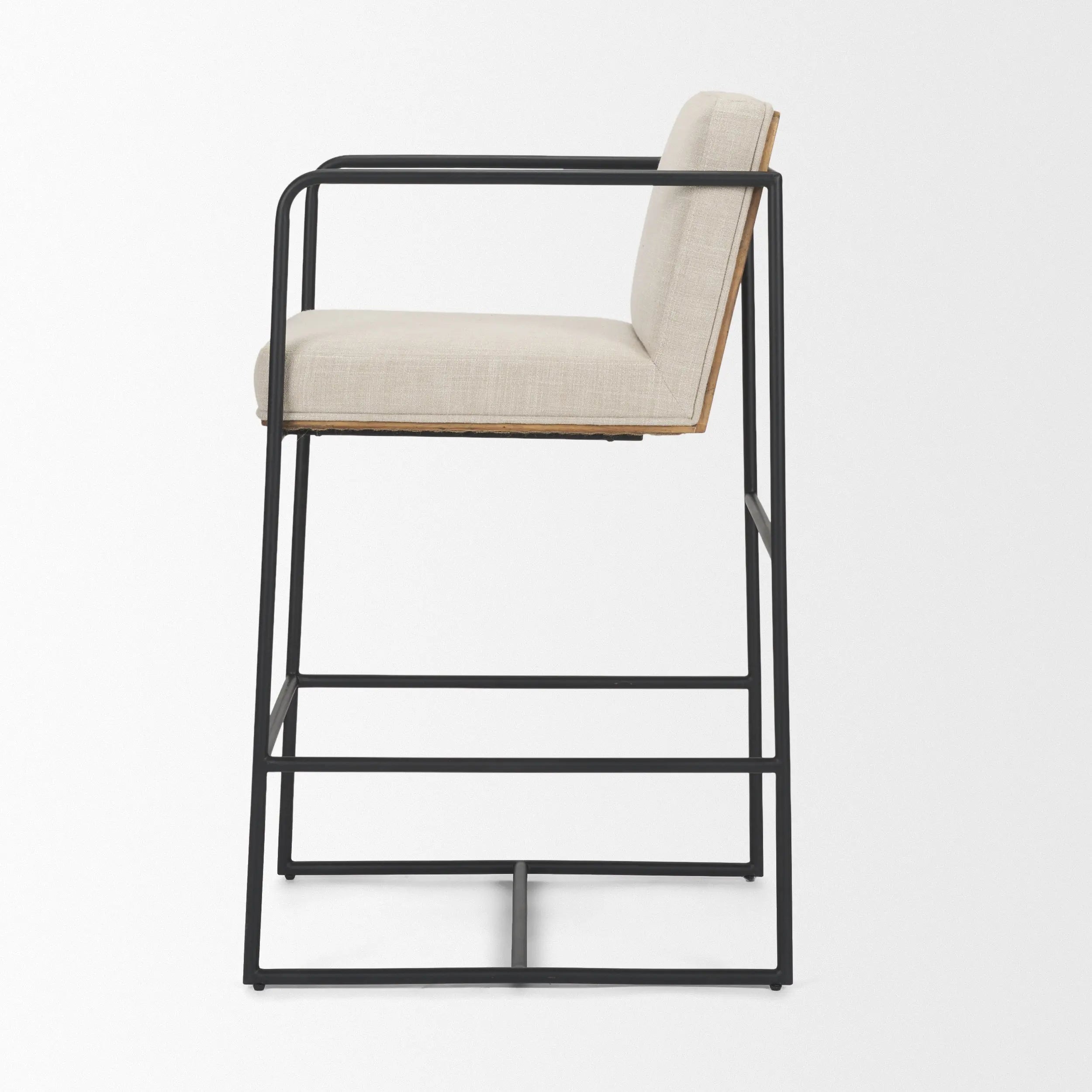 Stamford Counter Stool | Light Beige Upholstered Counter Stool - Villa Decor & Design