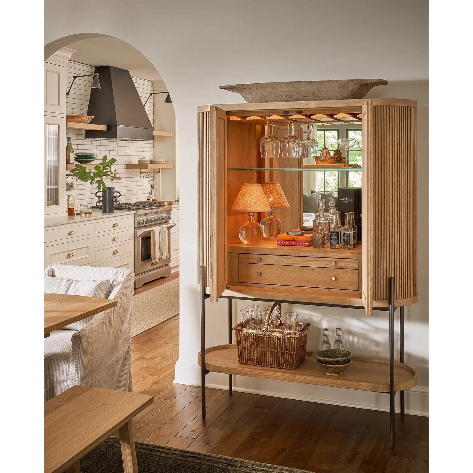 Giorgio Mini Lamp (Natural Brass with Rattan Shade) Regina Andrew