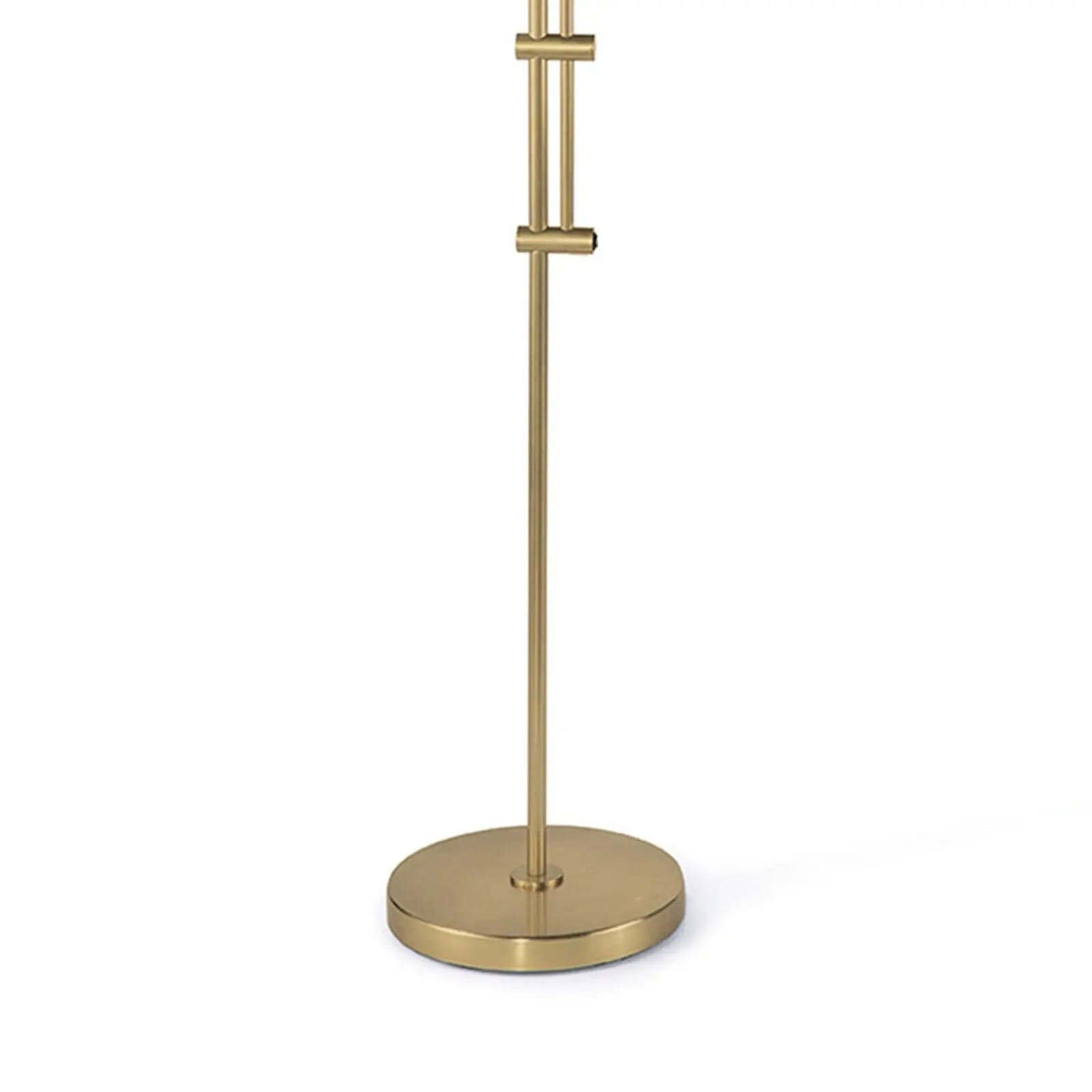 Arc Floor Lamp with fabric shade in Natural Brass finish – modern adjustable design