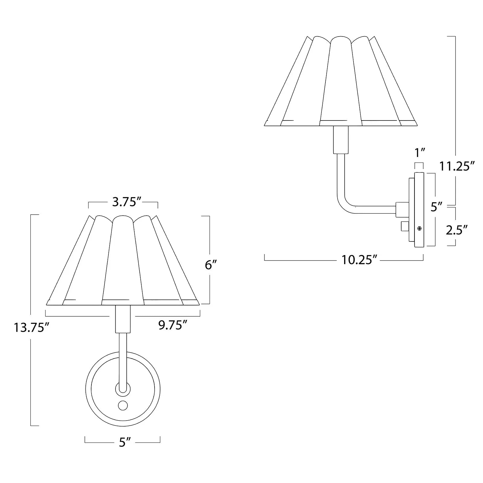 Polly Sconce Single w/ Scalloped Shade