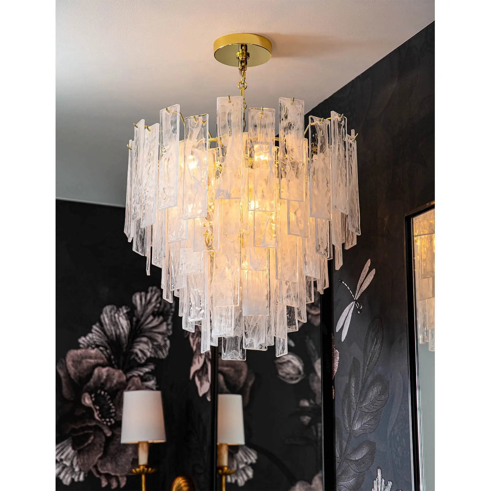 Glacier Chandelier - Gold Water Glass Modern Chandelier Regina Andrew