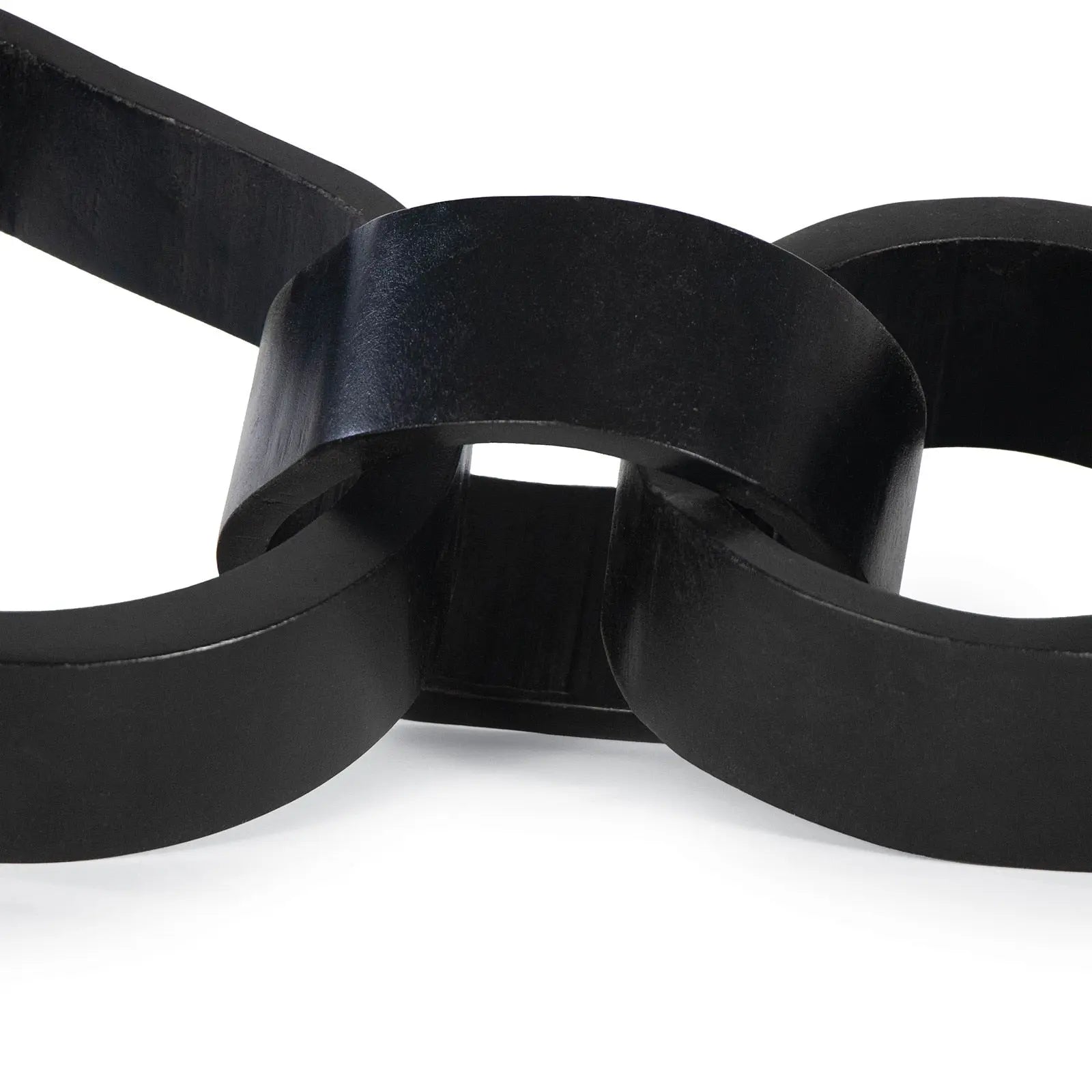 Black metal chain on a white background