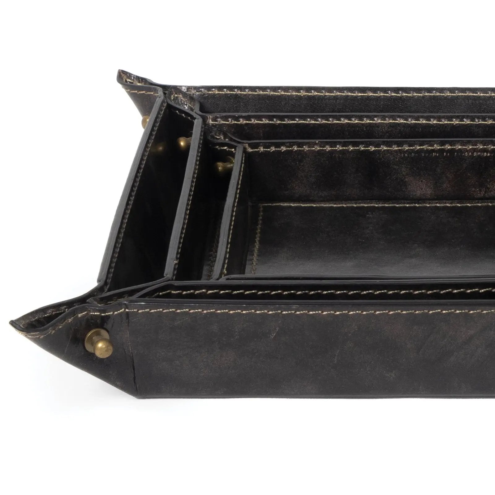 Derby Leather Tray Set (Black) Regina Andrew