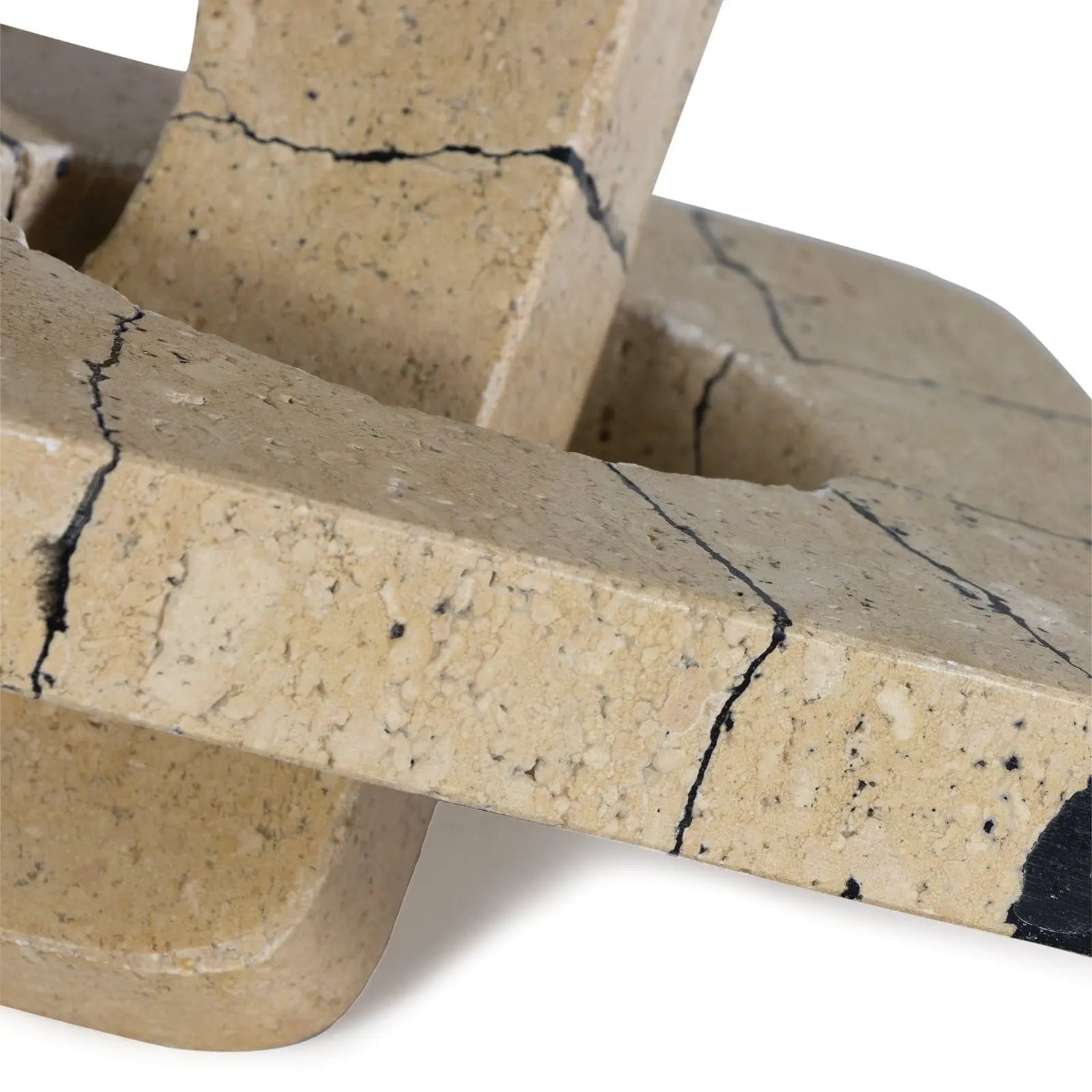 Gemini Marble Accessory | Travertine Kintsugi Inspired Sculpture - Villa Decor & Design
