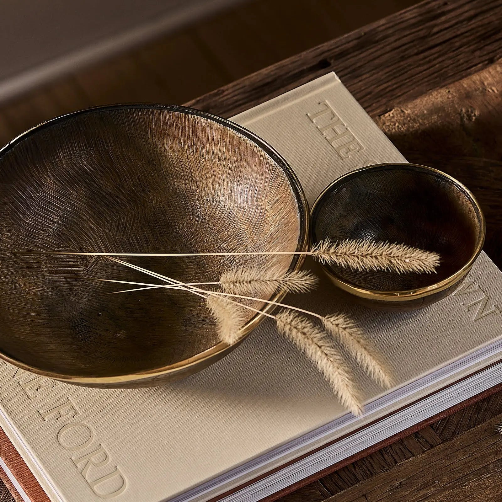 Cora Horn Bowl Set | Natural Horn Decorative Bowl Set - Villa Decor & Design