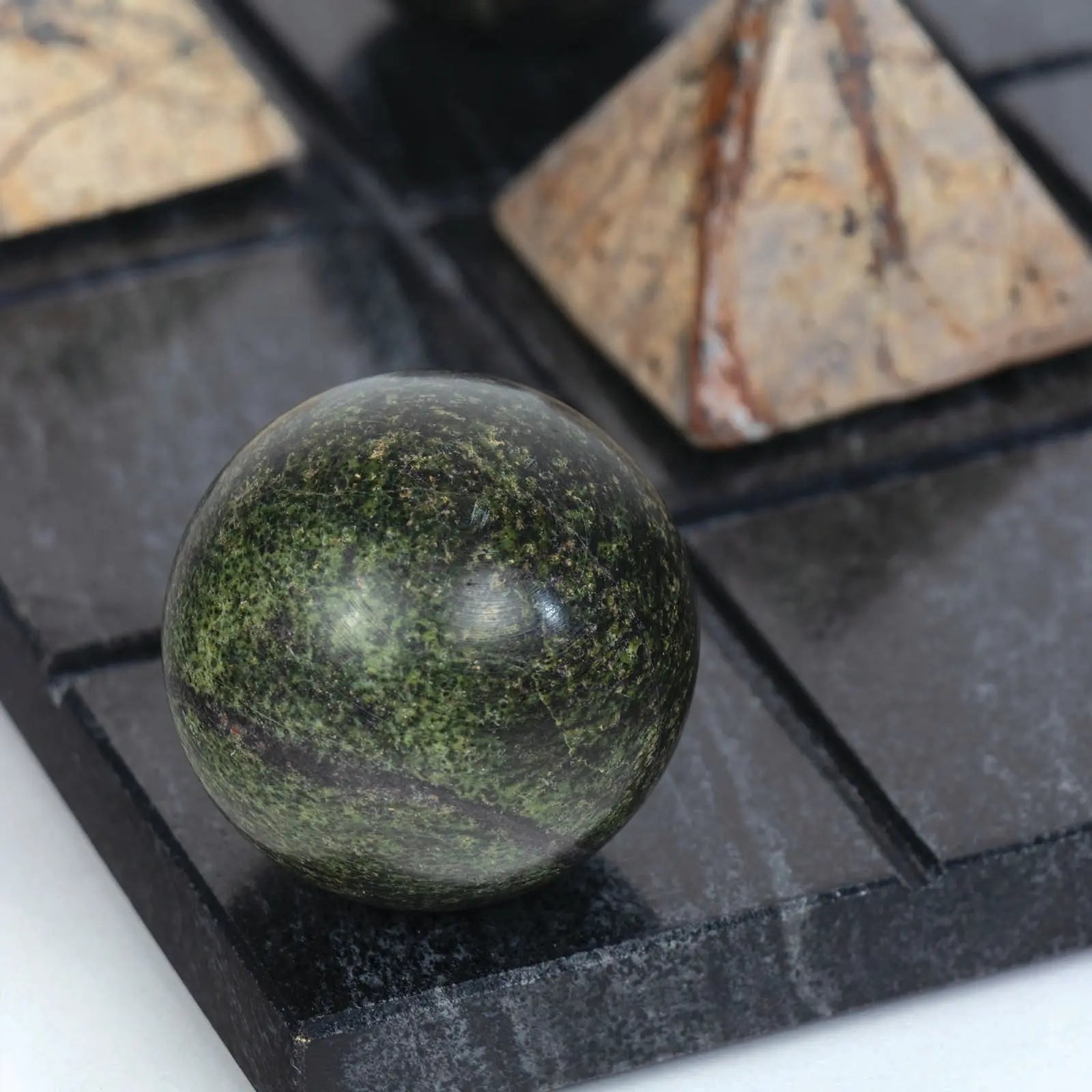 Tic Tac Toe Marble Board - Decorative Game Sculpture - Villa Decor & Design