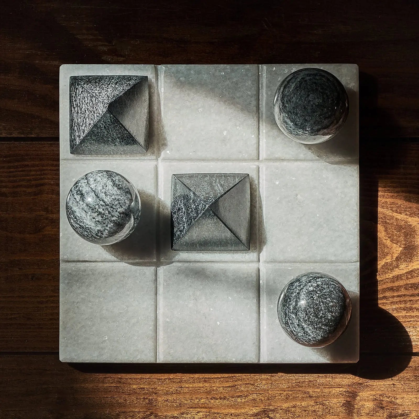 Tic Tac Toe Marble Board - Decorative Game Sculpture - Villa Decor & Design
