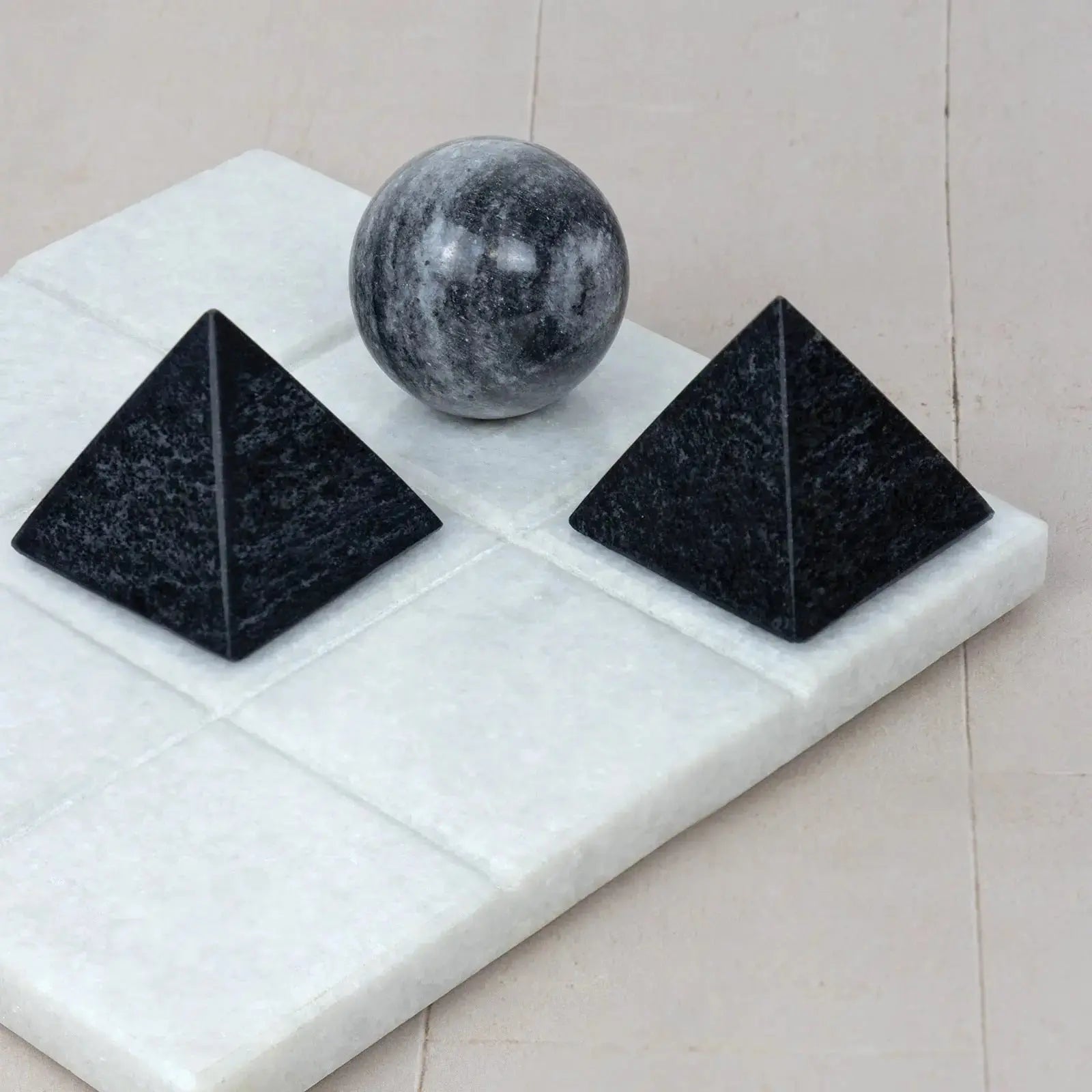 Tic Tac Toe Marble Board - Decorative Game Sculpture - Villa Decor & Design