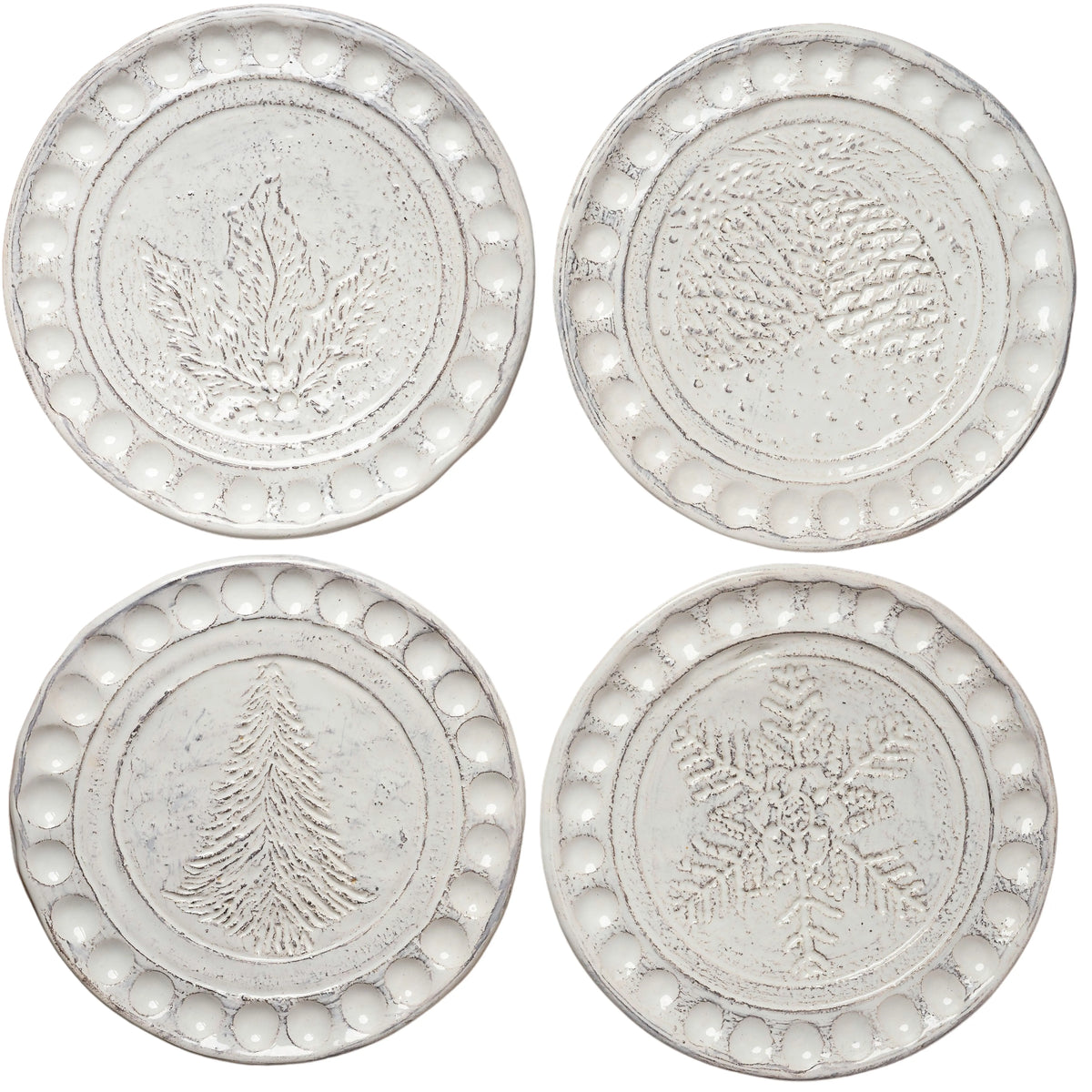 Canape Plates, Assorted – Set of 4