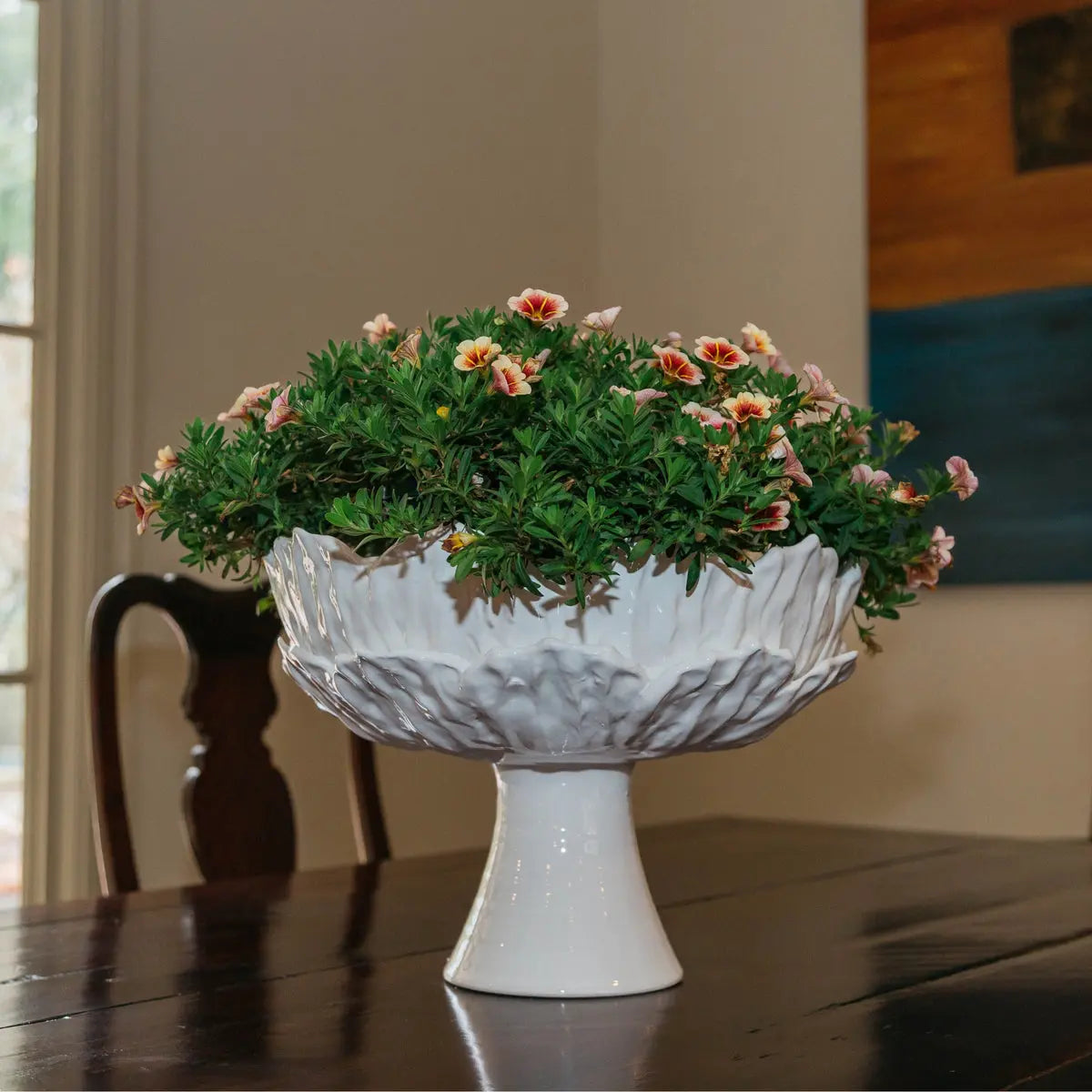 Foliage Ceramic Compote - Italian Handcrafted Footed Bowl - Villa Decor & Design