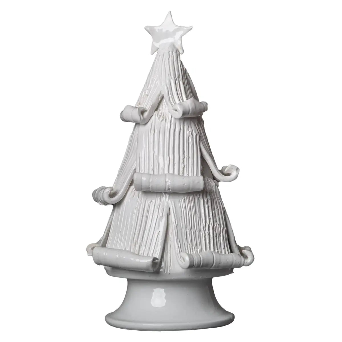 White Christmas Tree with Curled Branches – Handmade in Italy | Large & Medium - Villa Decor & Design