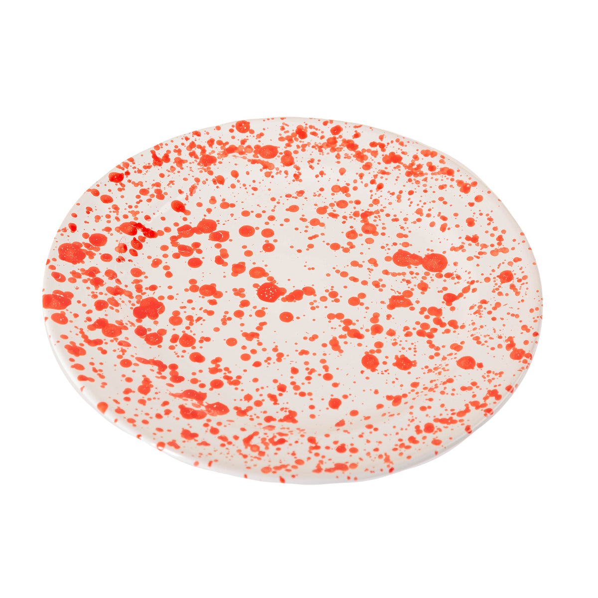 Taverna Speckled Dinner Plates, Red/White – Set of 4