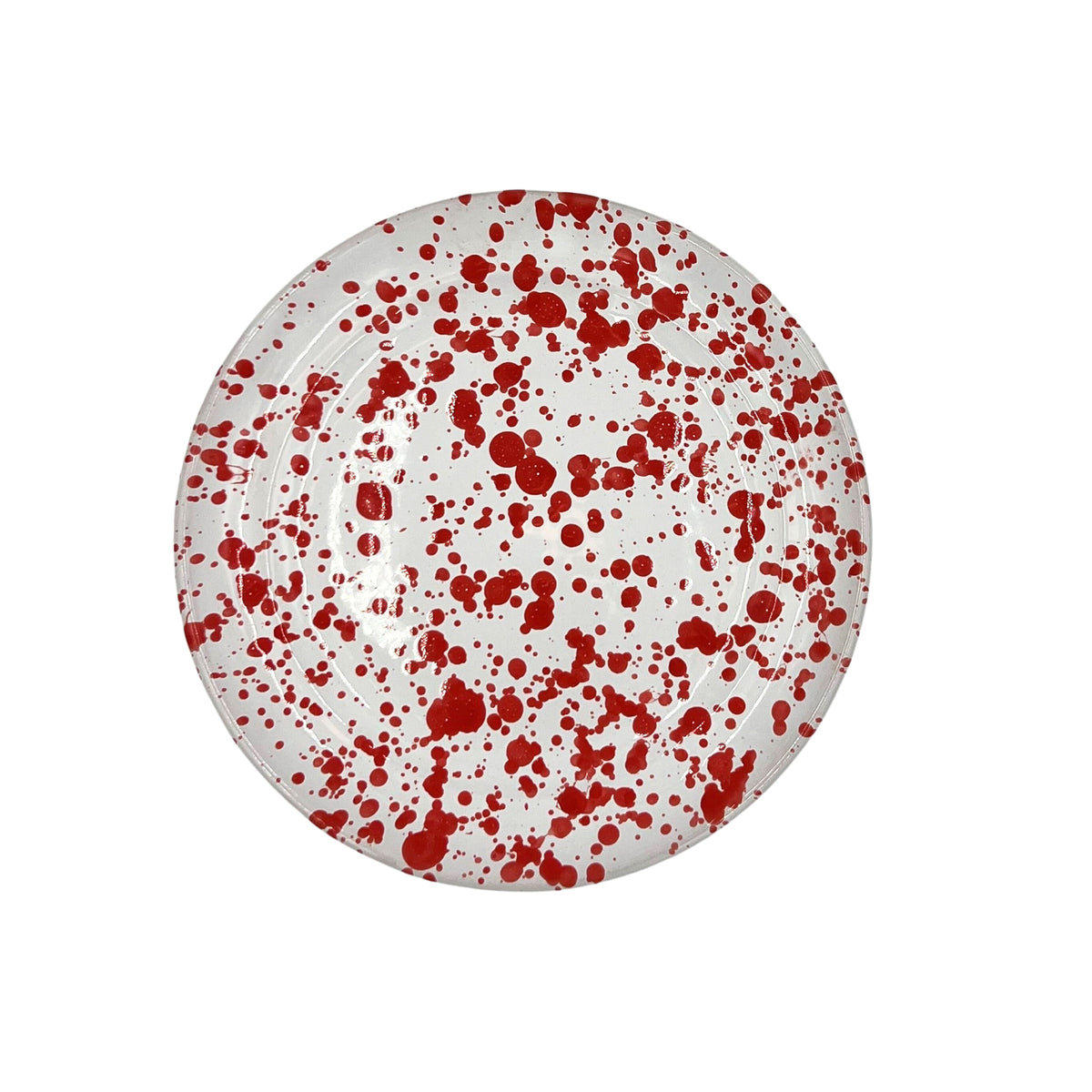 Taverna Speckled Dessert Plates, Red/White – Set of 4
