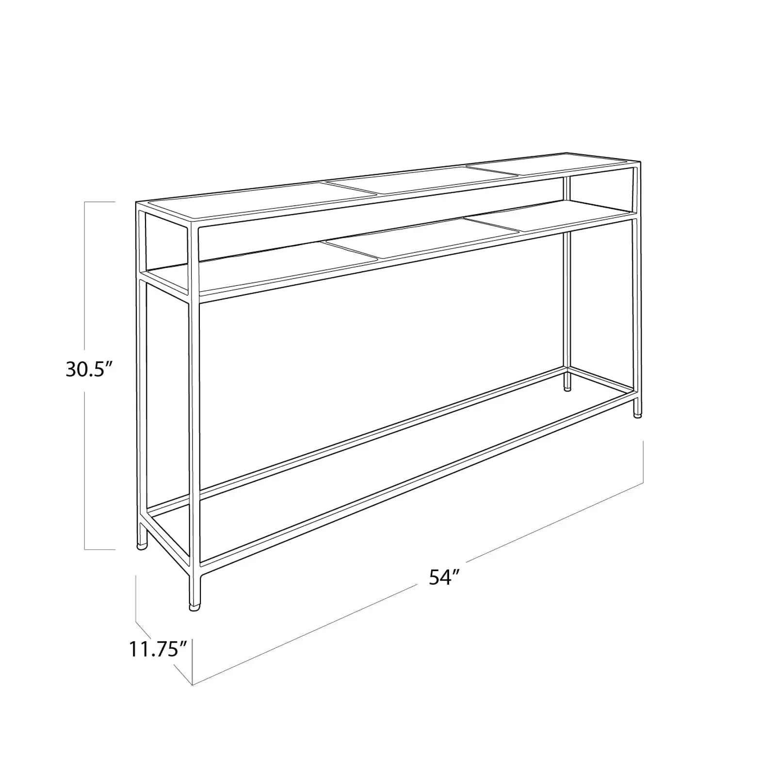 Echelon Console Table - 54" Symmetrical Marble & Brass Entry Table - Villa Decor & Design