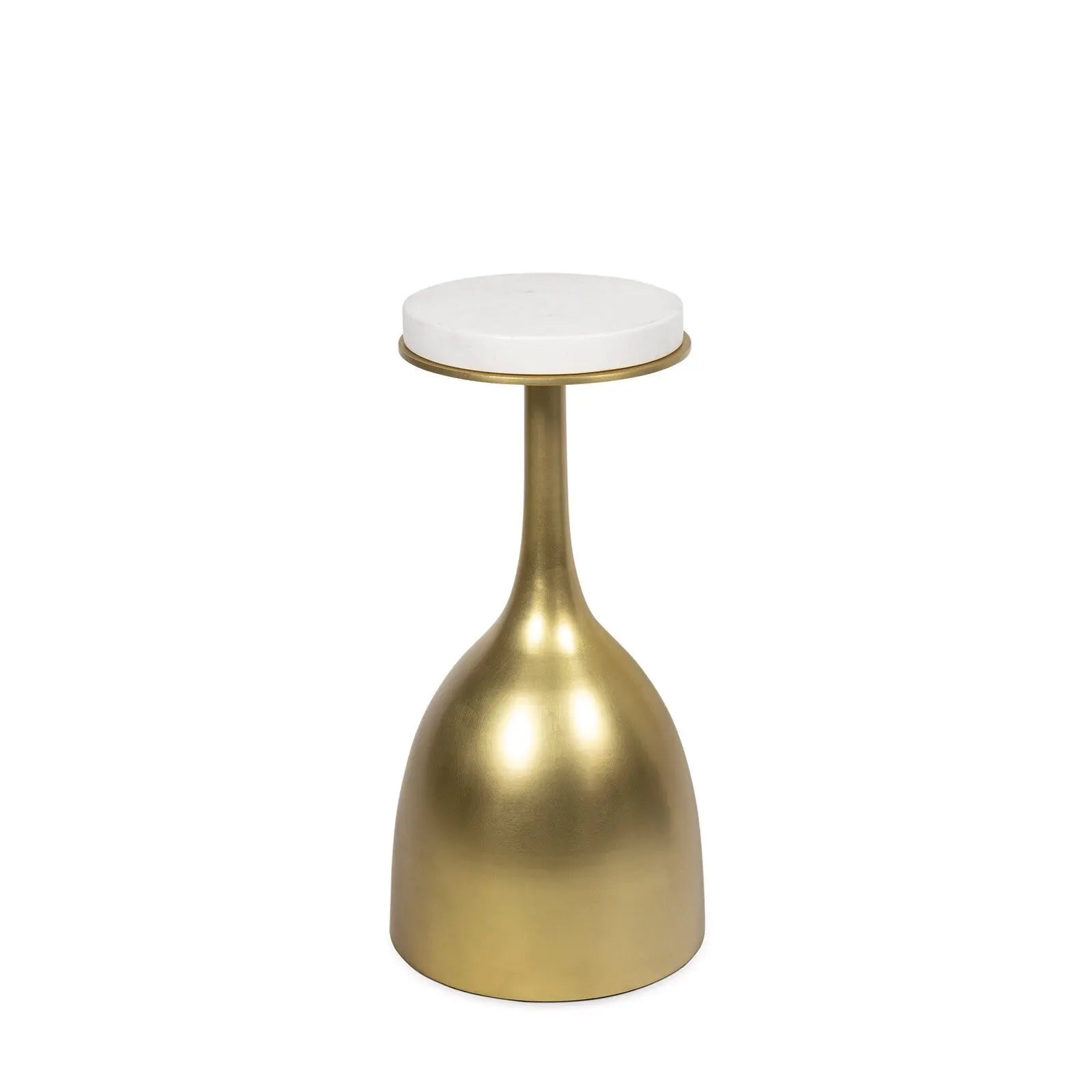 Logan Accent Table - Modern Brass/Bronze & Marble Top - Villa Decor & Design