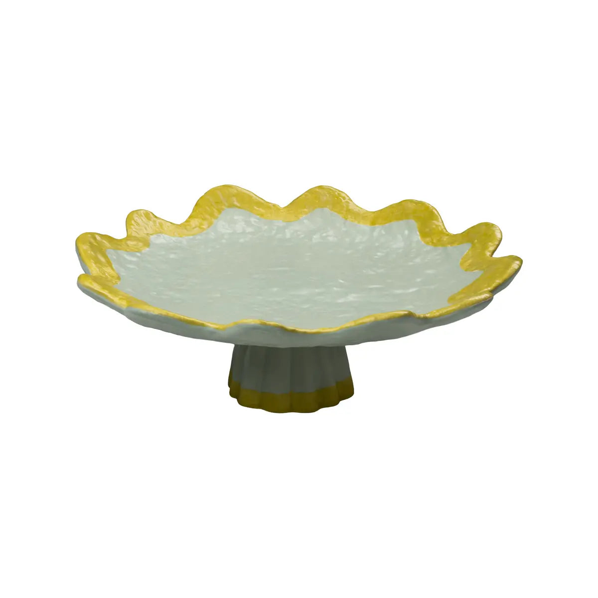 Rickrack Cake Plate - Handmade Portuguese Scalloped Ceramic Stand - Villa Decor & Design
