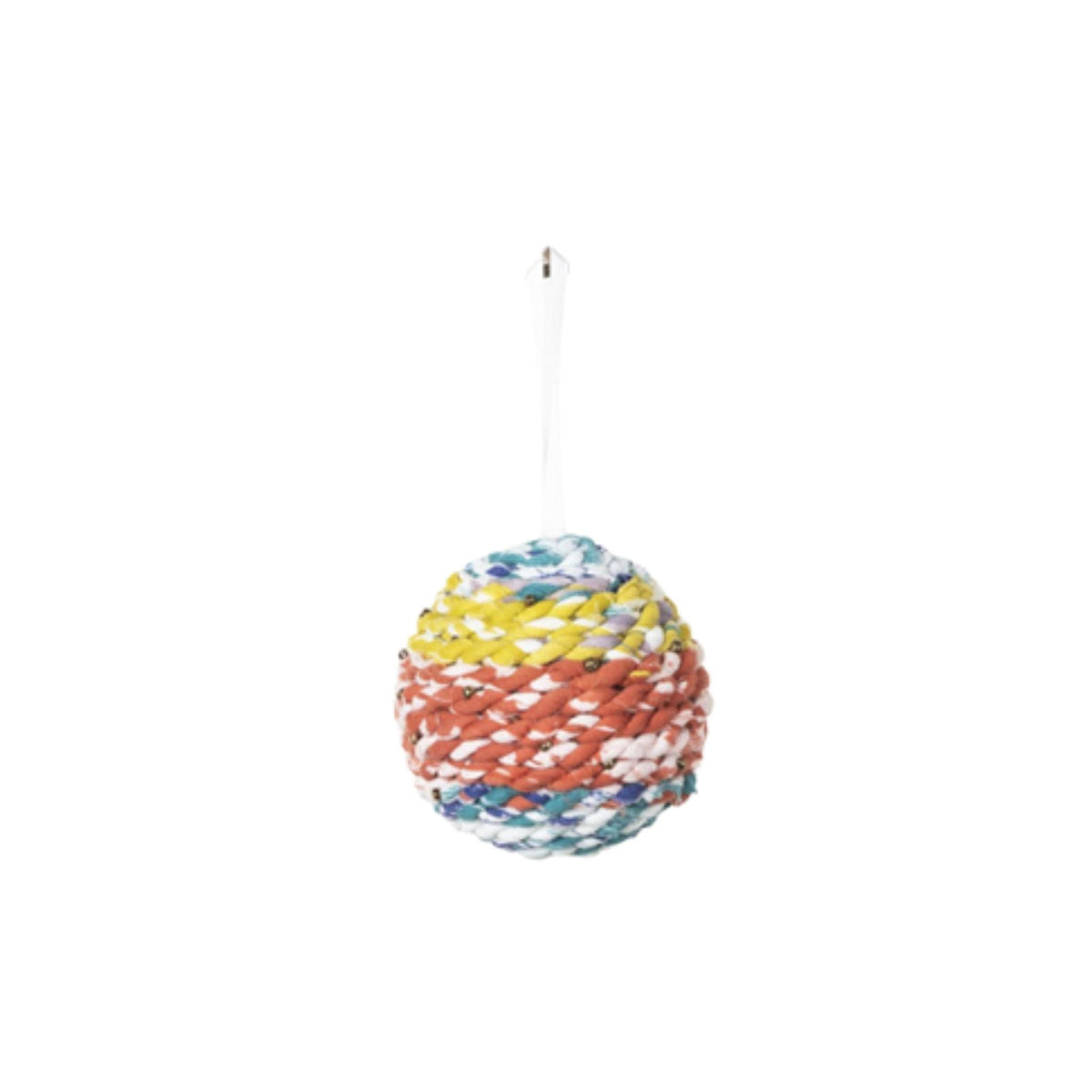 Kantha Rope Ball Ornaments, 3" – Set of 4