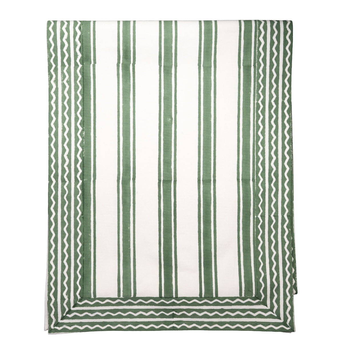 Table Runner, Green & White