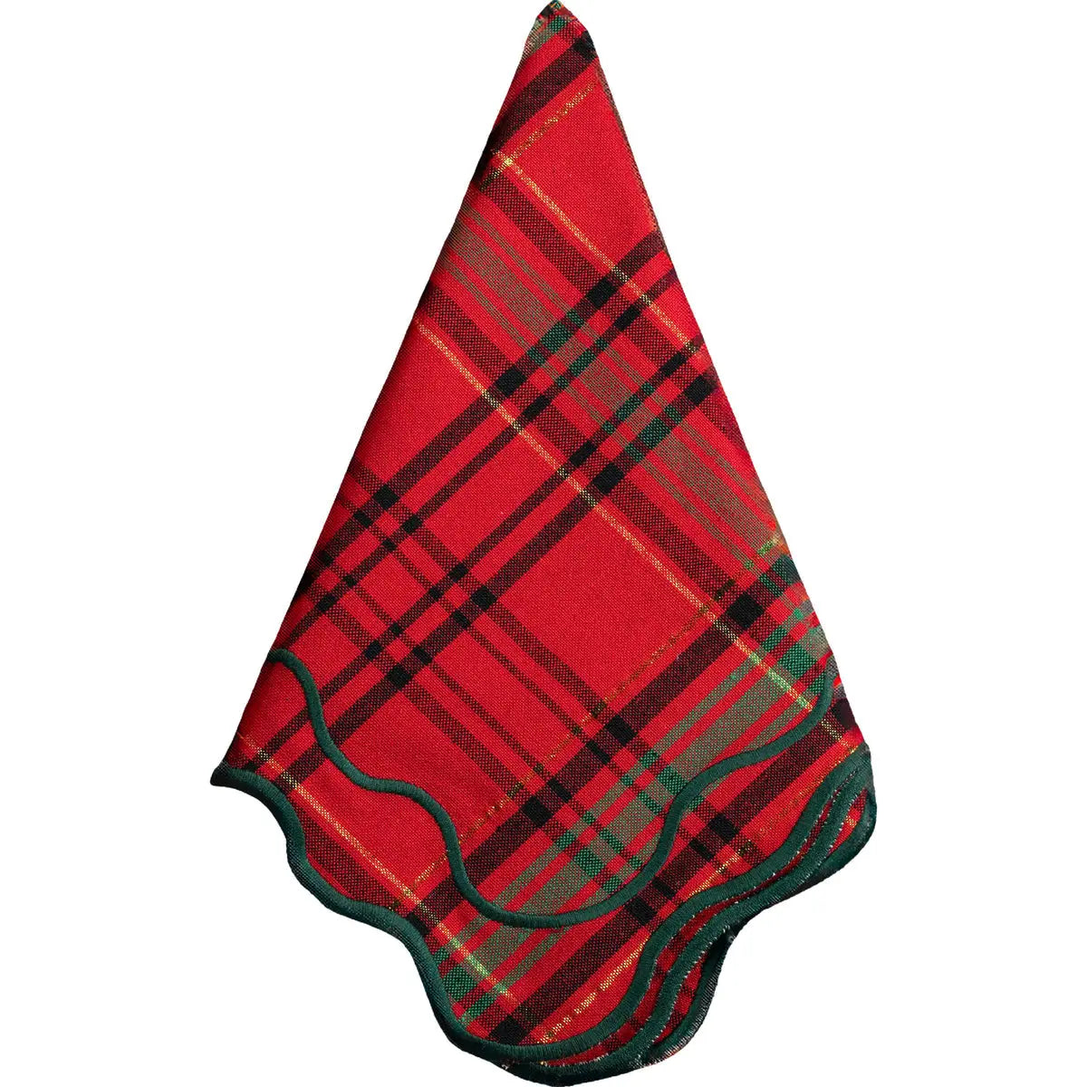 Red & Green Tartan Napkins – Set of 4 Cotton Holiday Napkins - Villa Decor & Design