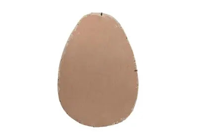 A large round wall mirror featuring a thick, textured off-white frame made from sustainable paper mache with a smooth, artisanal finish.