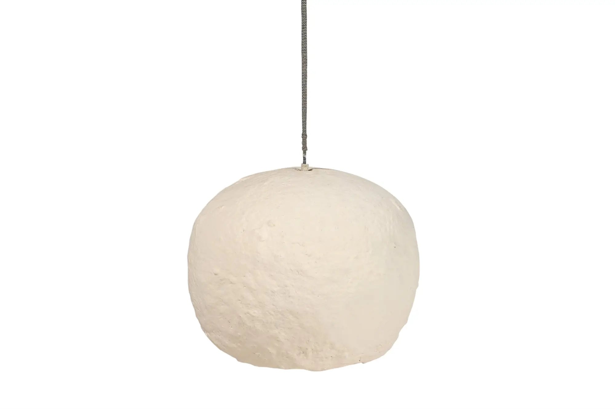 Paper Mache Pendant Light - Off-White Recycled Paper | Small or Large - Villa Decor & Design