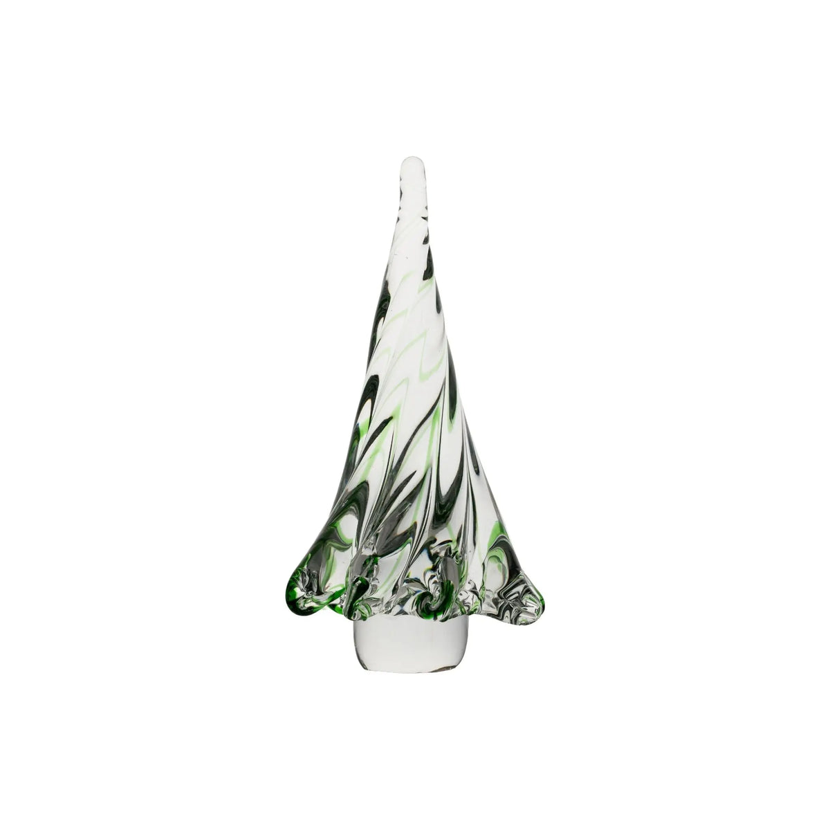 Medium Green & Clear Glass Tree decorative accent