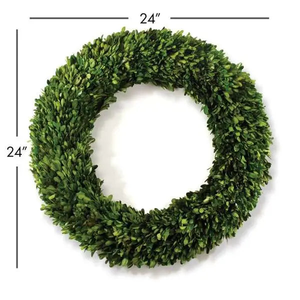 Boxwood Wreath (Round) - 24" Preserved Real Greenery Napa Home & Garden