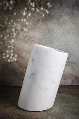White Marble Wine Cooler – Elegant handcrafted marble wine chiller for entertaining