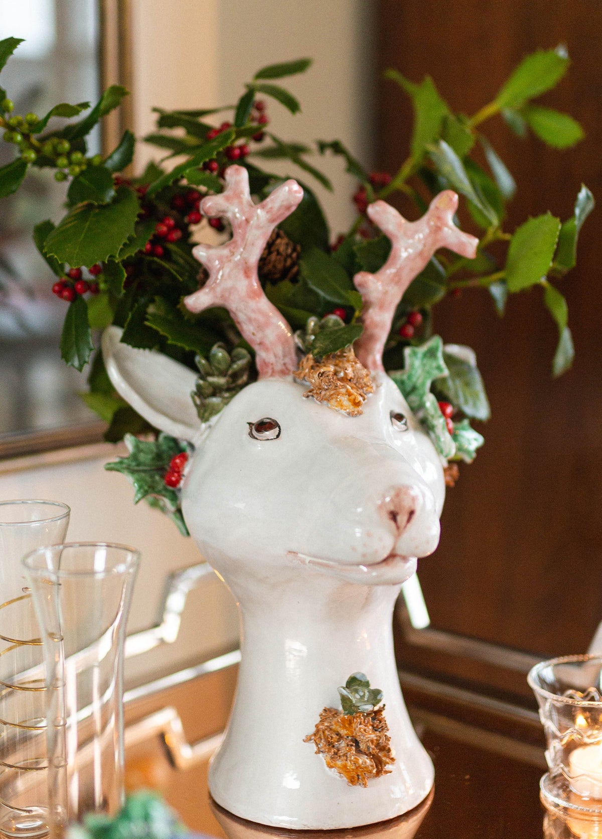 Heidi, Ceramic Reindeer Head Vase
