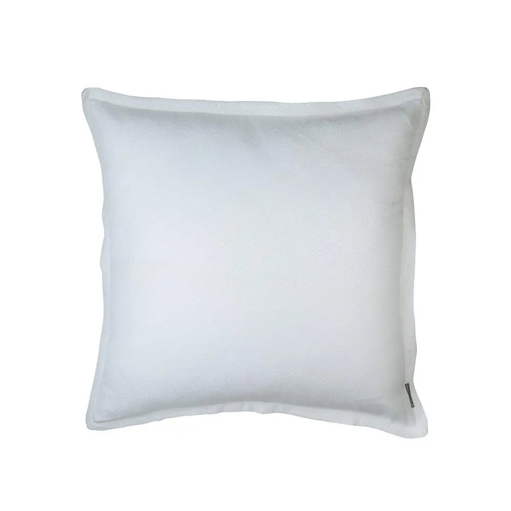 Gia Euro Pillow Ivory Cotton & Silk 26x26, classic white euro pillow, large square bedroom pillow, white bedding