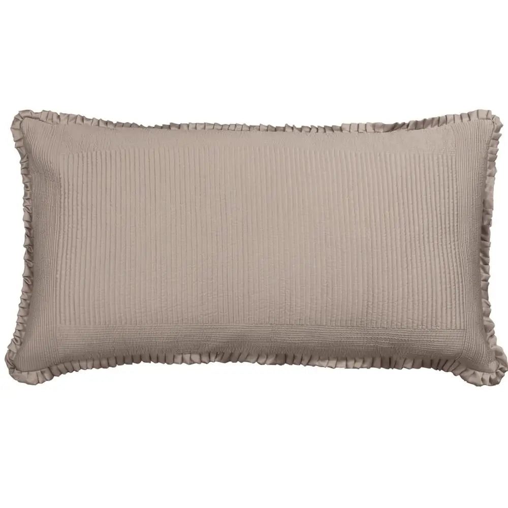 Battersea Pillow - Silk & Sensibility Quilted Ruffle Sham - Villa Decor & Design