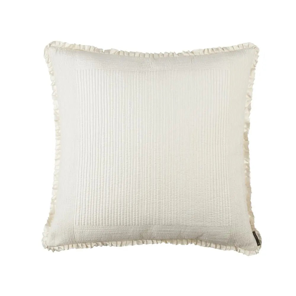 Battersea Pillow - Silk & Sensibility Quilted Ruffle Sham - Villa Decor & Design