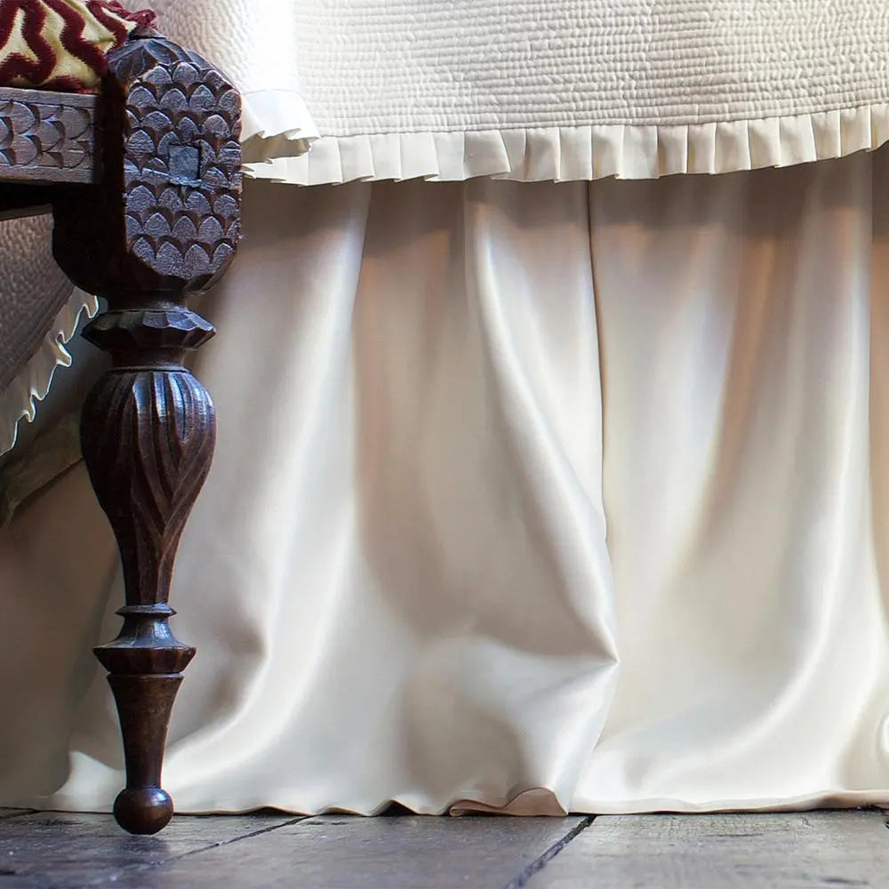 Battersea Gathered Bed Skirt - Silk & Sensibility 3-Panel Set - Villa Decor & Design