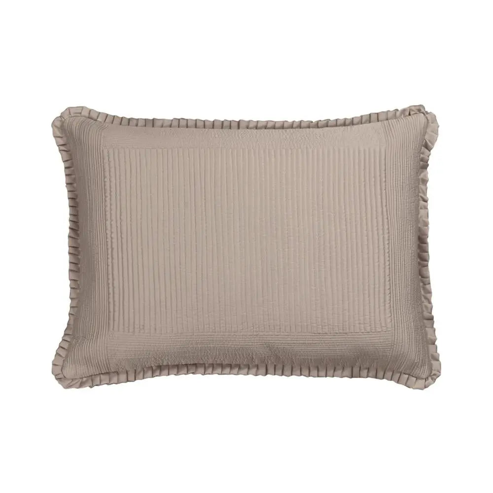 Battersea Pillow - Silk & Sensibility Quilted Ruffle Sham - Villa Decor & Design
