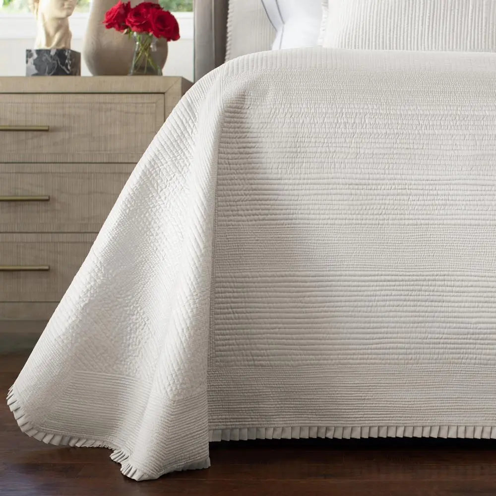 Battersea Bedspread - Silk & Sensibility Quilted Ruffle Coverlet Lili Alessandra