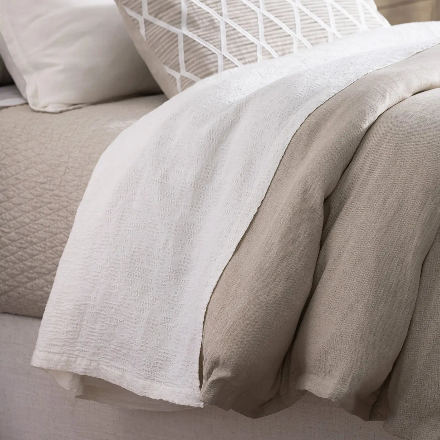 Natural Cotton Linen Jacquard coverlet