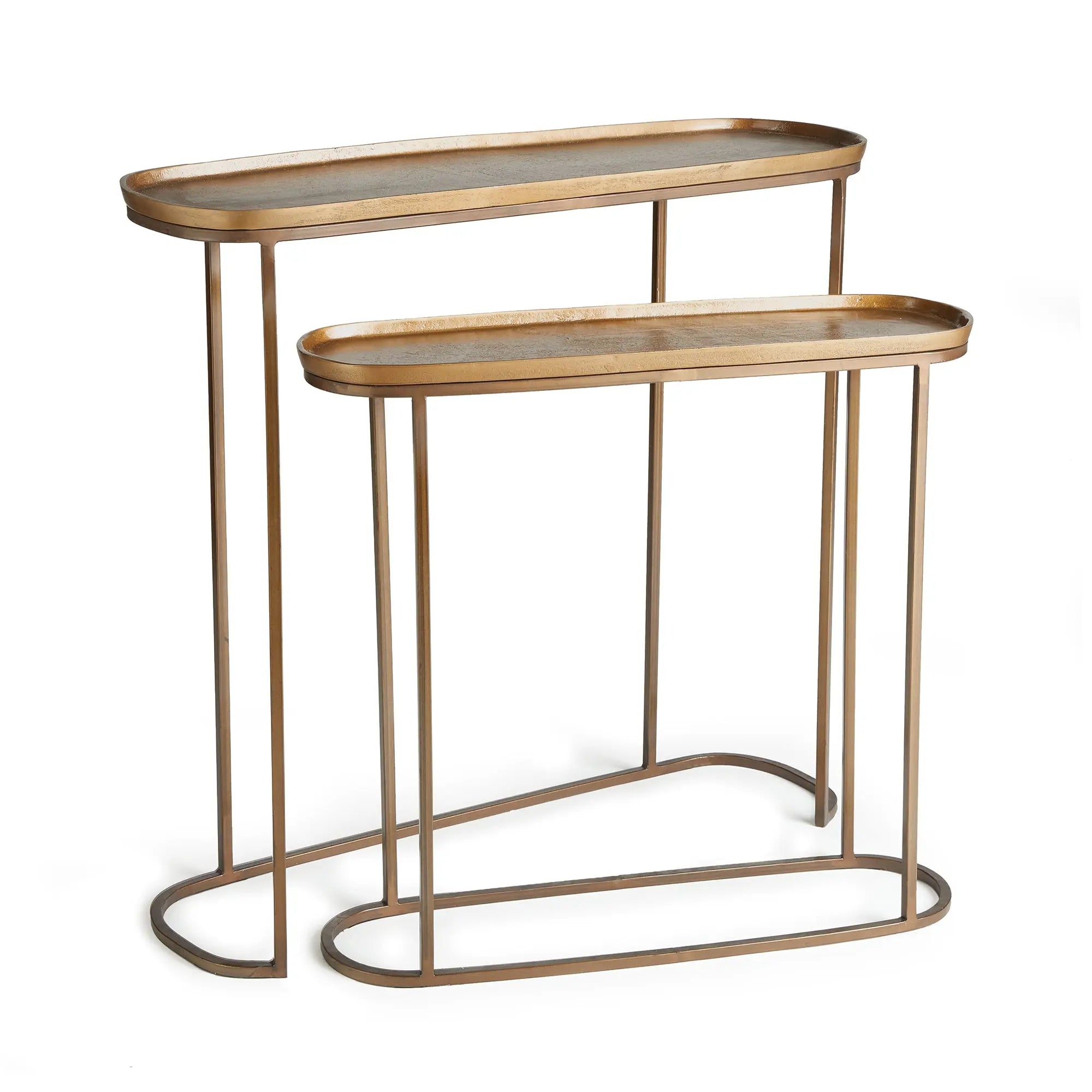 Ziva nested console tables - Antique Brass Finish