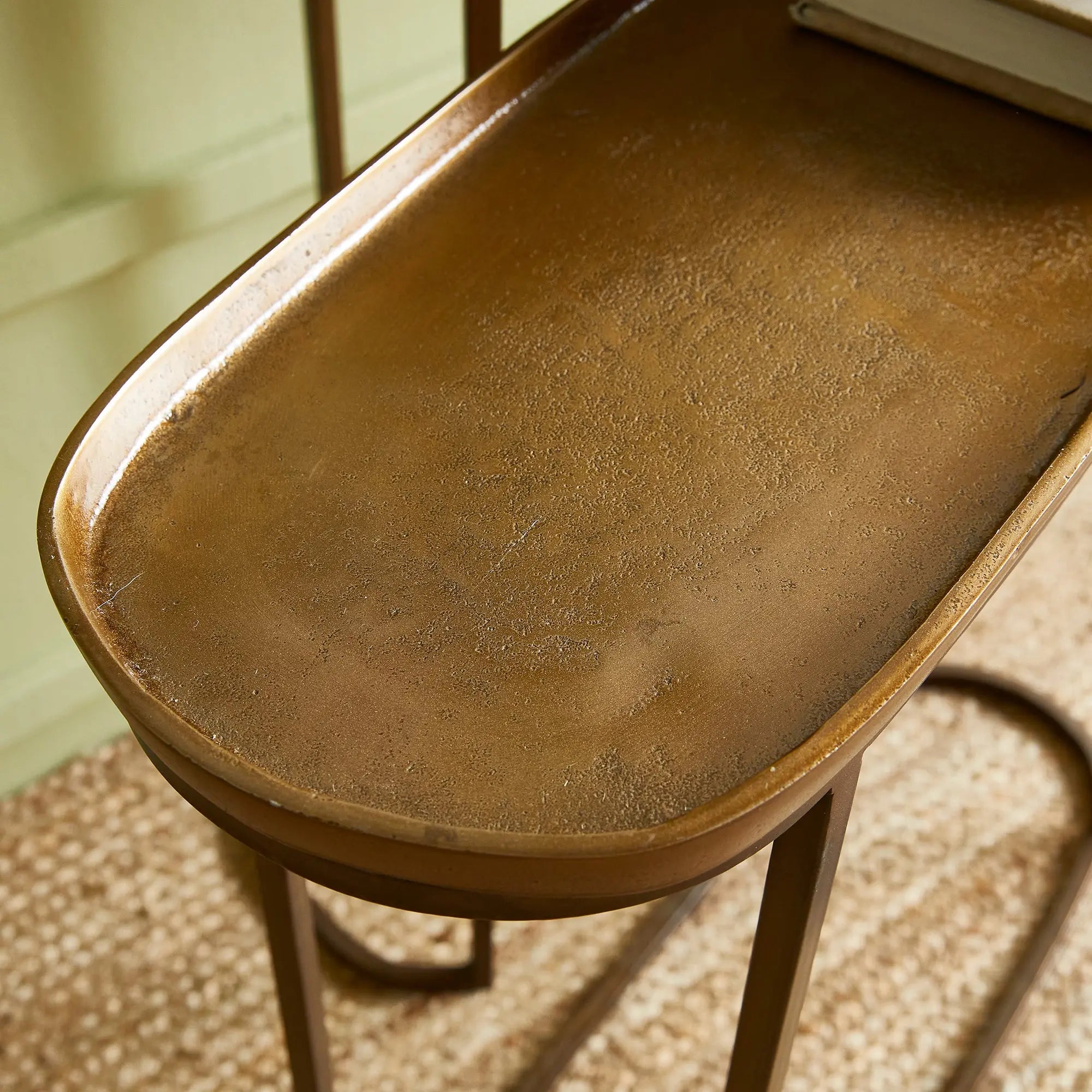 Ziva nested console tables - Antique Brass Finish