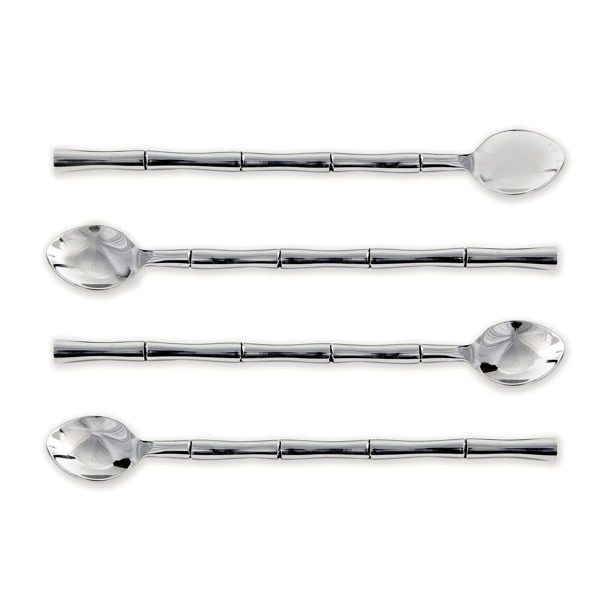 Grove Stirring Spoons – Set of 4 Hand-Forged Cocktail Spoons (Champagne Gold or Stainless Steel) - Villa Decor & Design