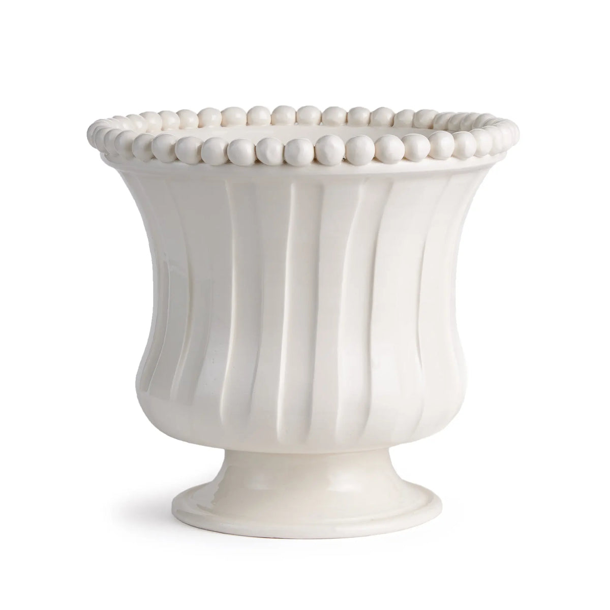 Coletta Petite 11-inch white ceramic flared vase