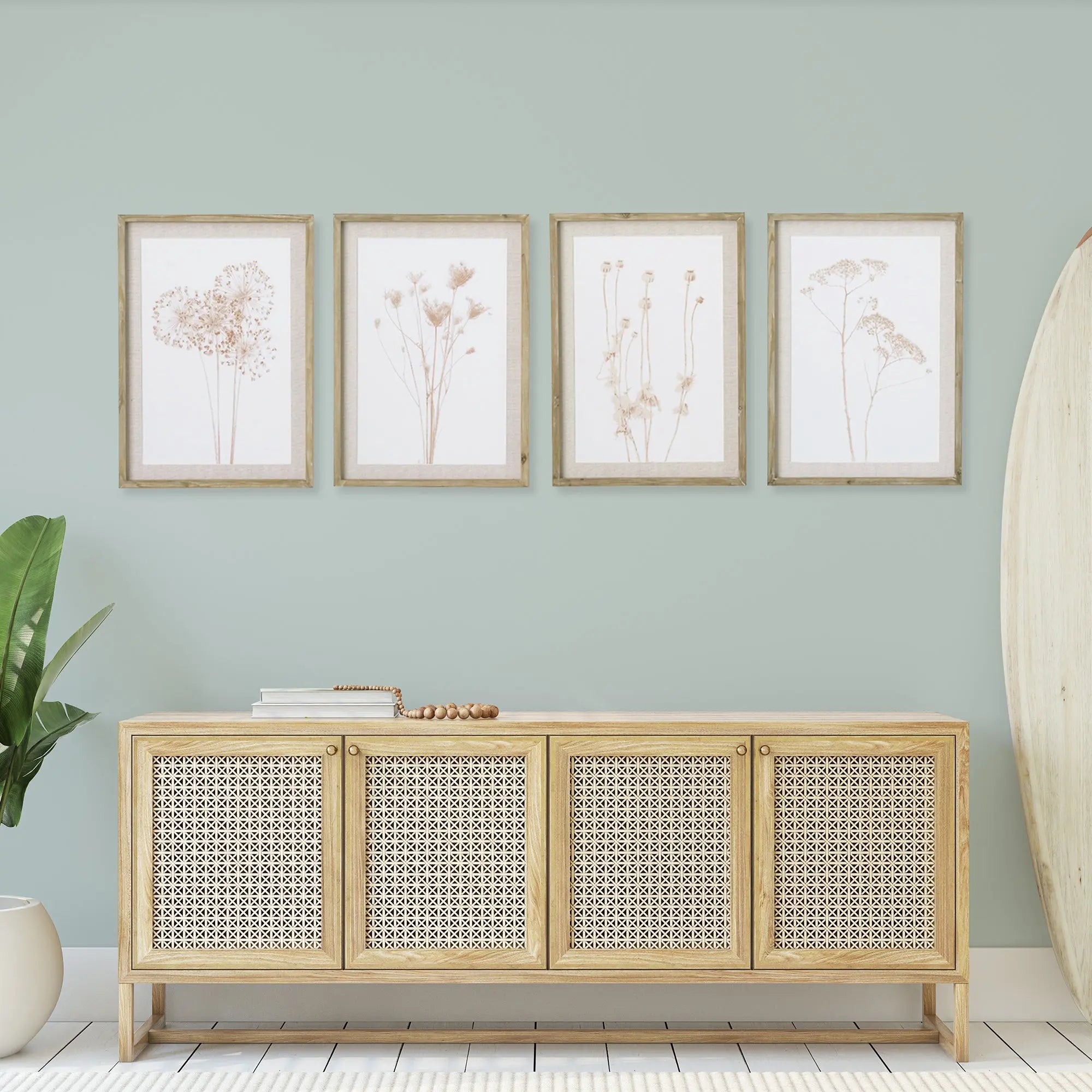 STYLIZED BOTANICAL PRINTS, SET OF 4 Villa Decor & Design