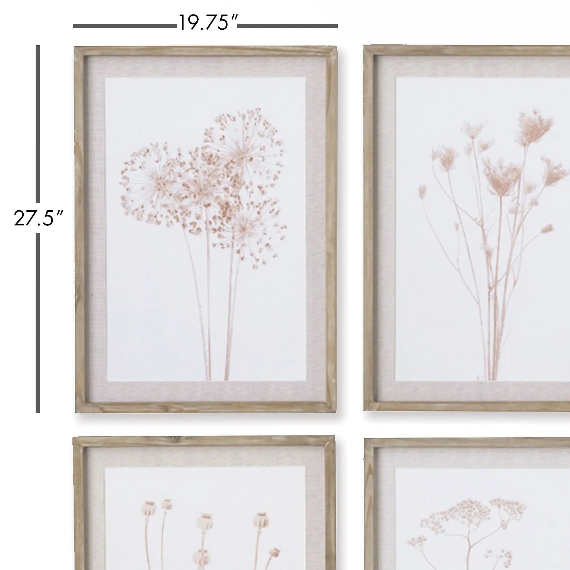 STYLIZED BOTANICAL PRINTS, SET OF 4 Villa Decor & Design