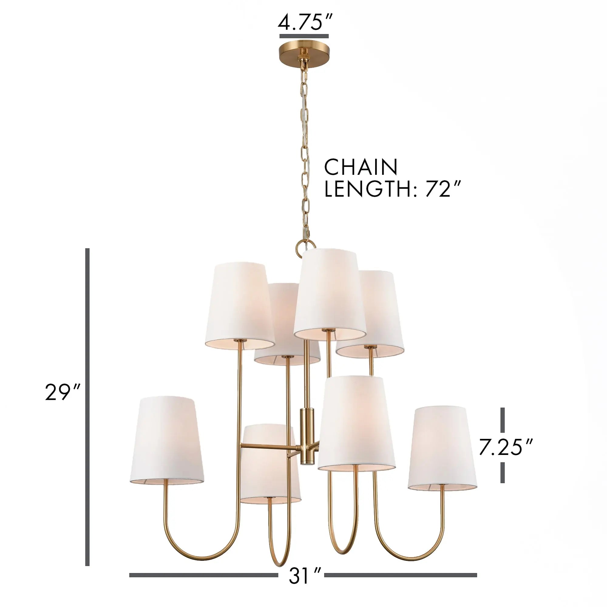 Kinley Two-Tier Gold Chandelier - Villa Decor & Design