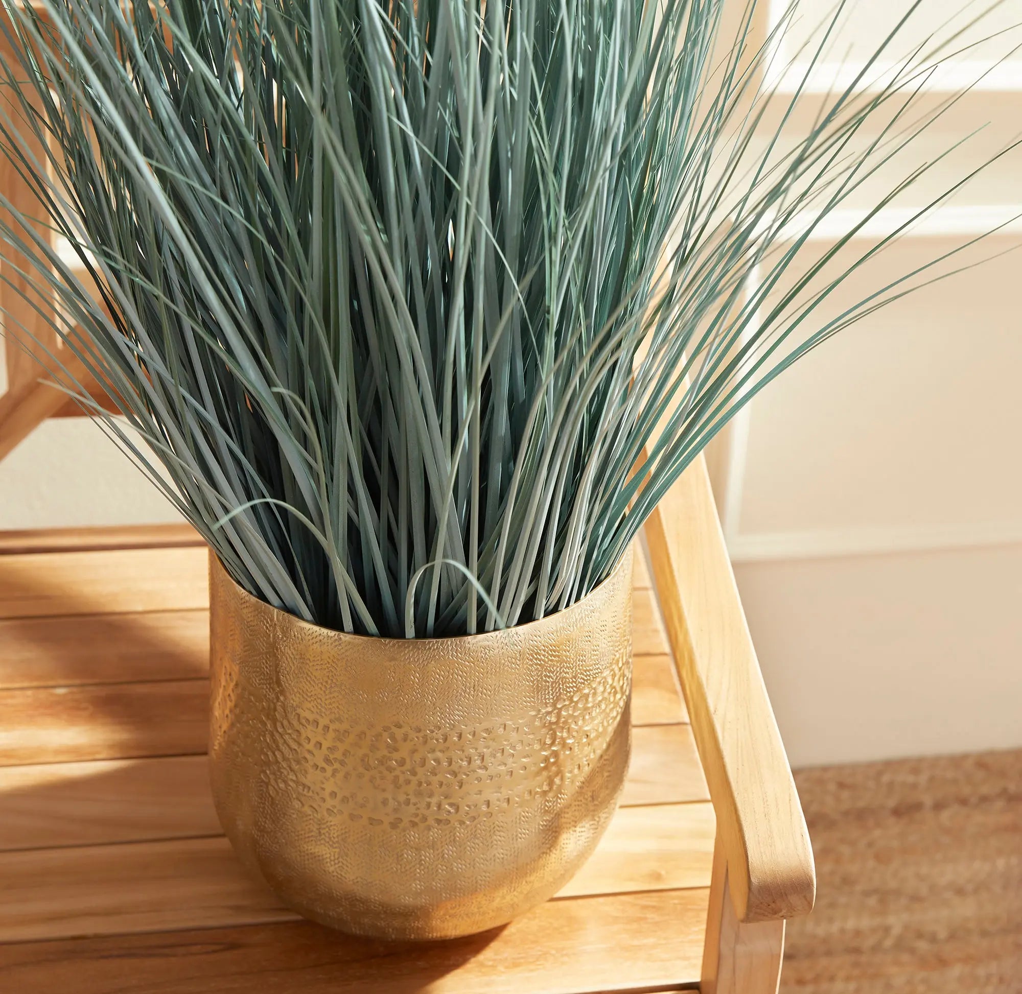 32" Blue Oat Grass Drop-In Faux Plant