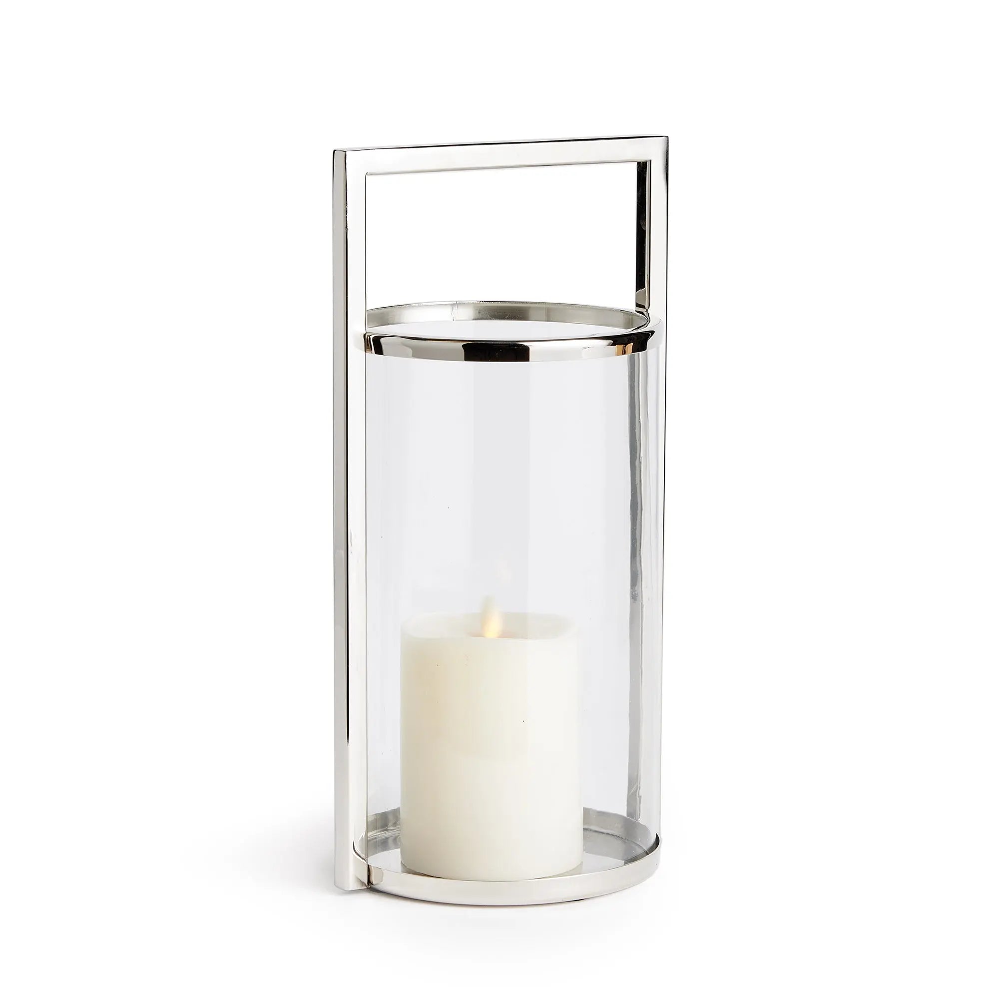 Aneesa Hurricane Lantern – Stainless Steel & Glass | Small or Large - Villa Decor & Design