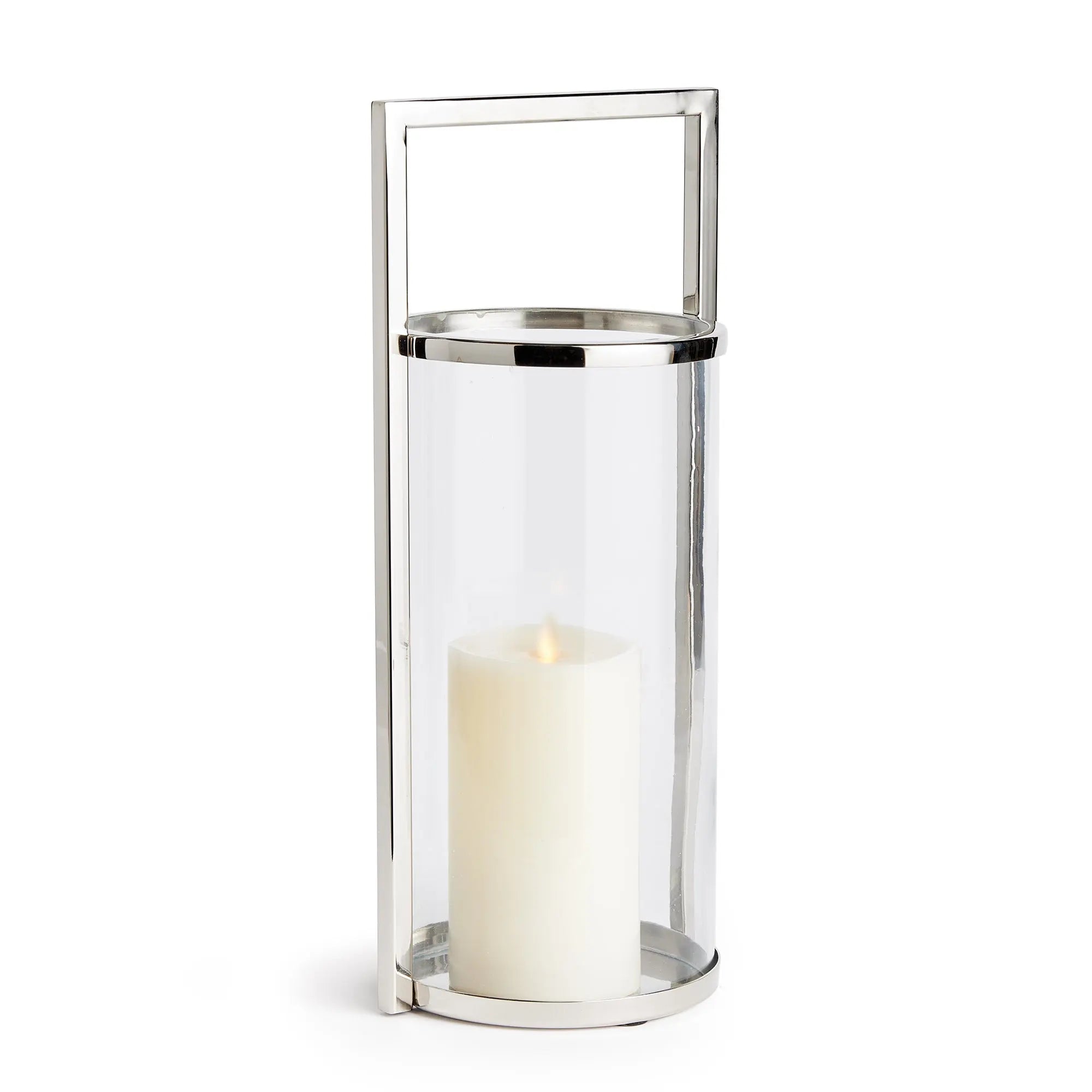Aneesa Hurricane Lantern – Stainless Steel & Glass | Small or Large - Villa Decor & Design