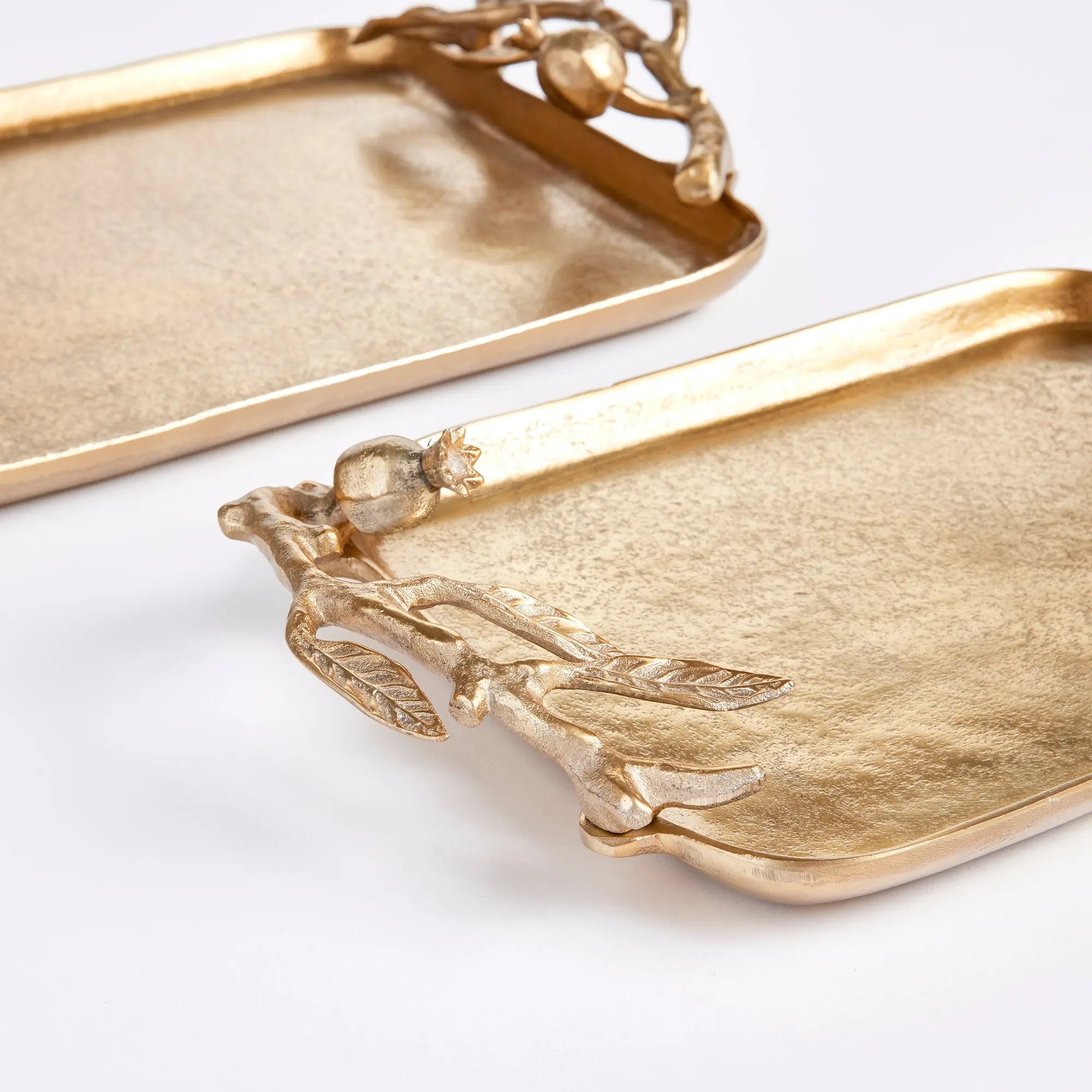 POMEGRANATE BRANCH DECORATIVE TRAYS, SET OF 2 Villa Decor & Design