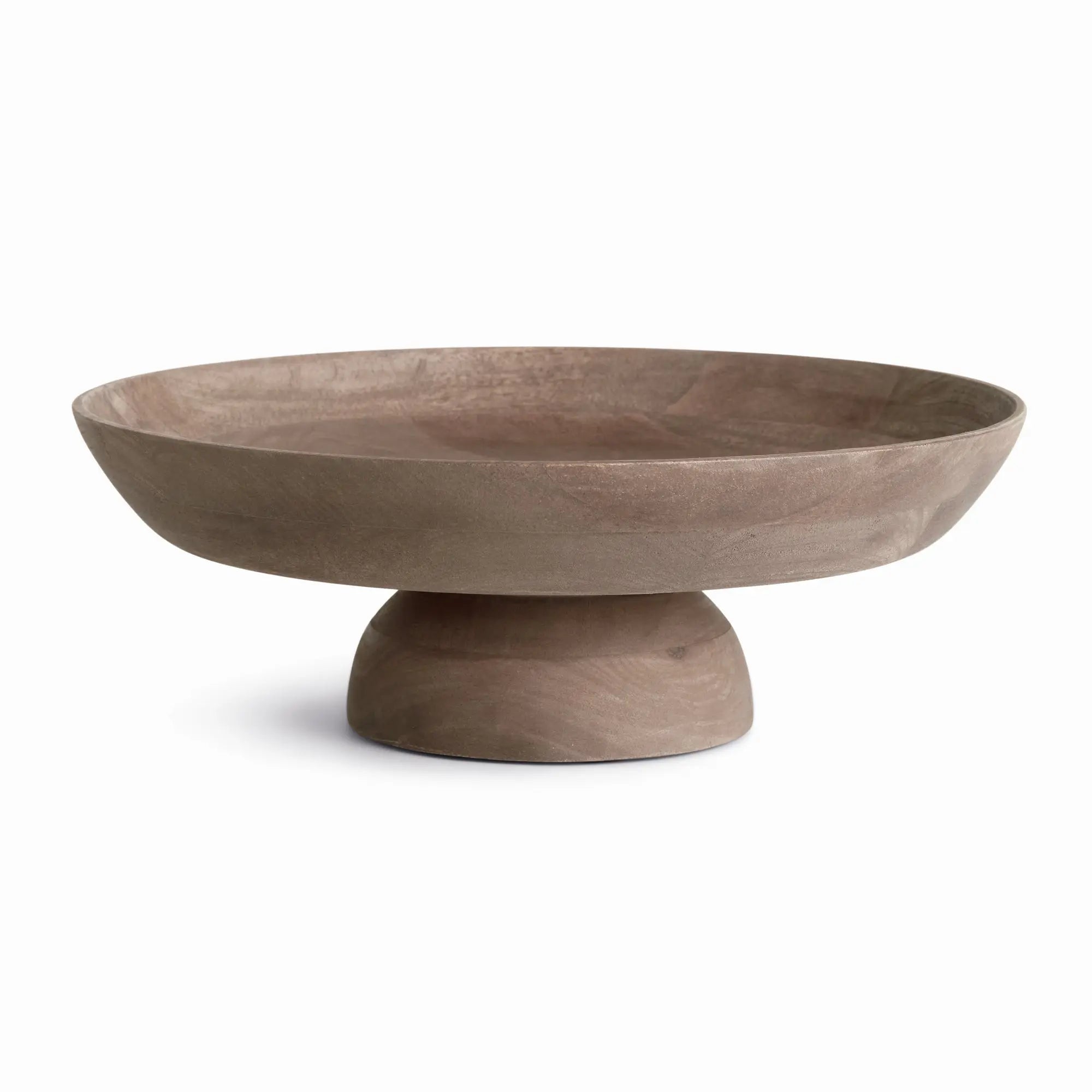 Bowie Footed Mango Wood Bowl - 13.75" (Graywash or Washed Black) Napa Home & Garden